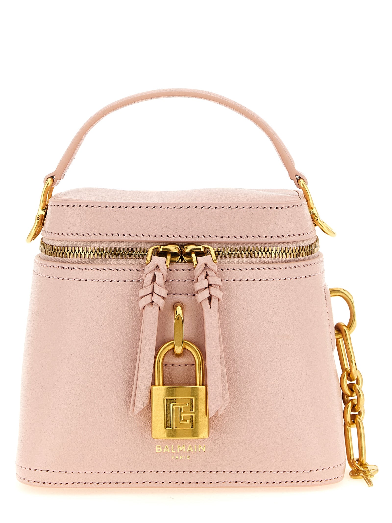 Balmain Pink Calfskin Handbag