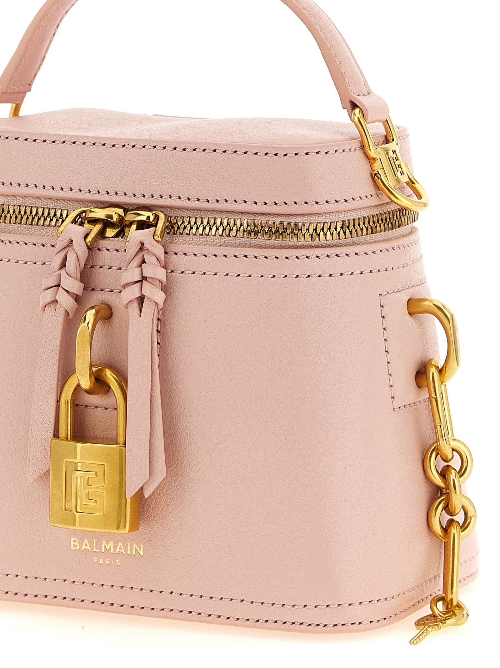 Balmain Pink Calfskin Handbag