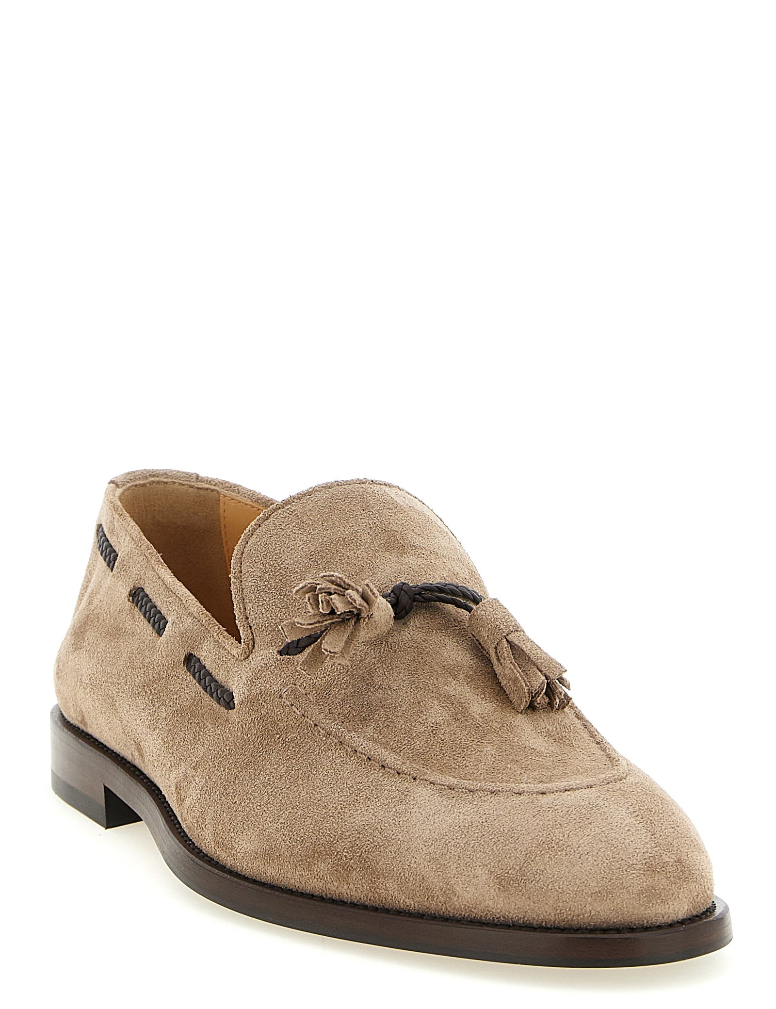 Brunello Cucinelli Brown Calfskin Slip-On Loafers
