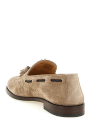 Brunello Cucinelli Brown Calfskin Slip-On Loafers