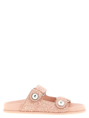 Jimmy Choo Pink Tweed Slides