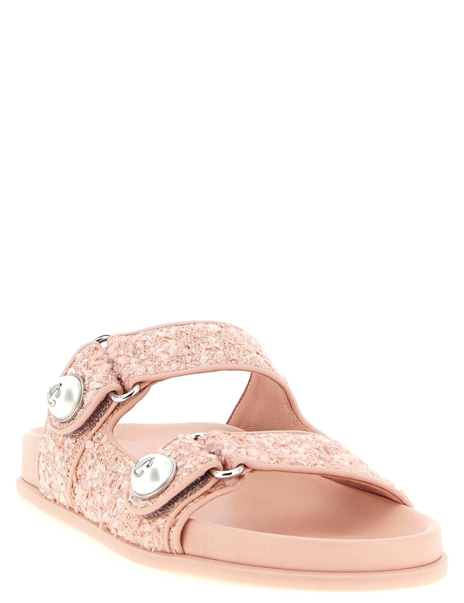 Jimmy Choo Pink Tweed Slides