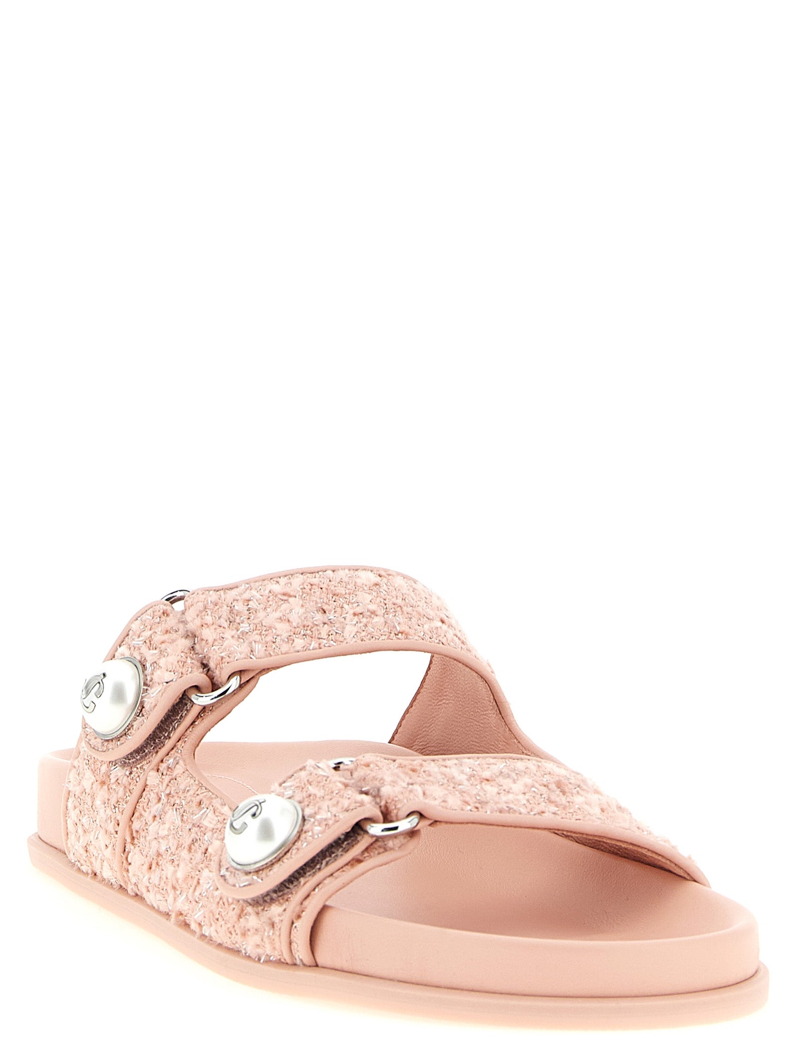 Jimmy Choo Pink Tweed Slides