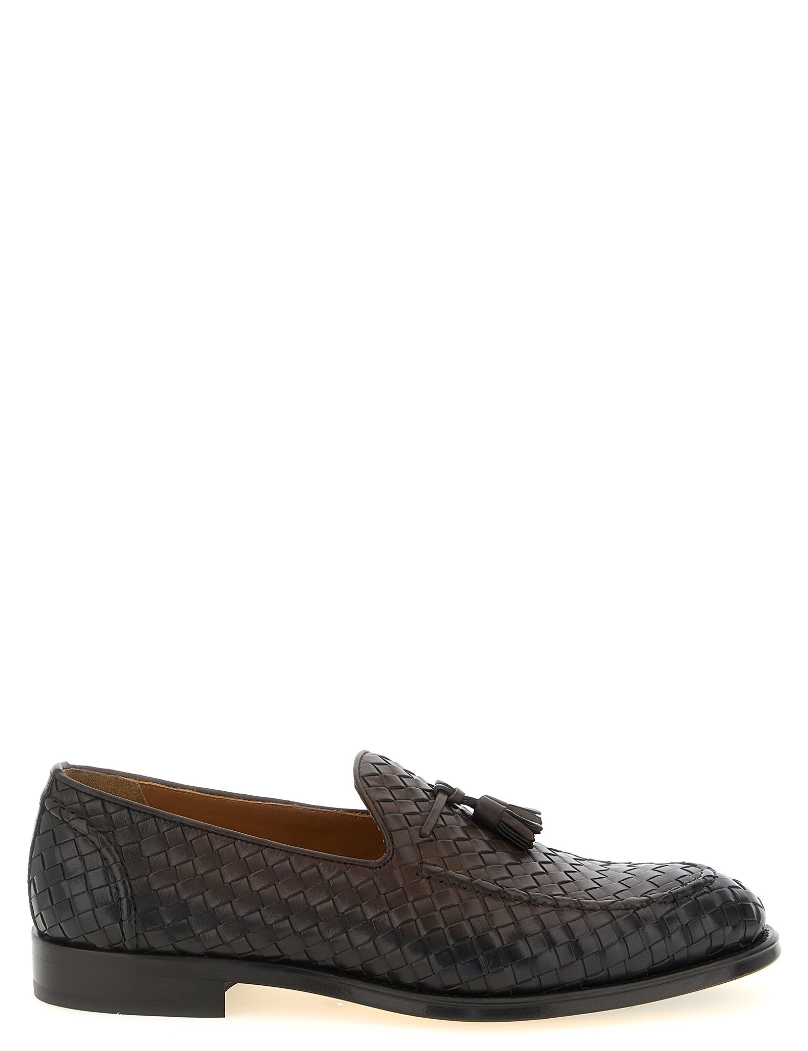 Doucal's Brown Calfskin Slip-On Loafers