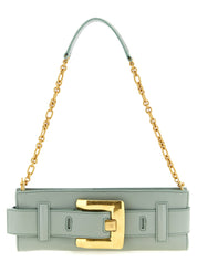 Balmain Green Calfskin Clutch Bag