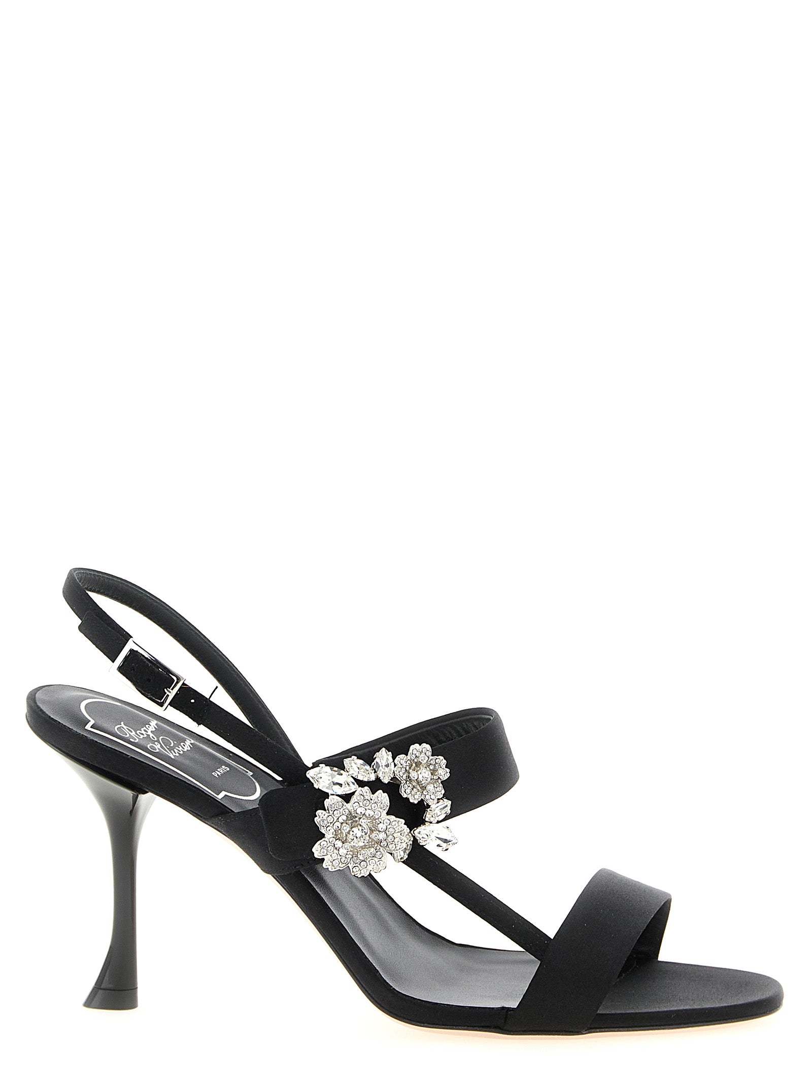 Roger Vivier Black Viscose Silk Stiletto Heel Sandals