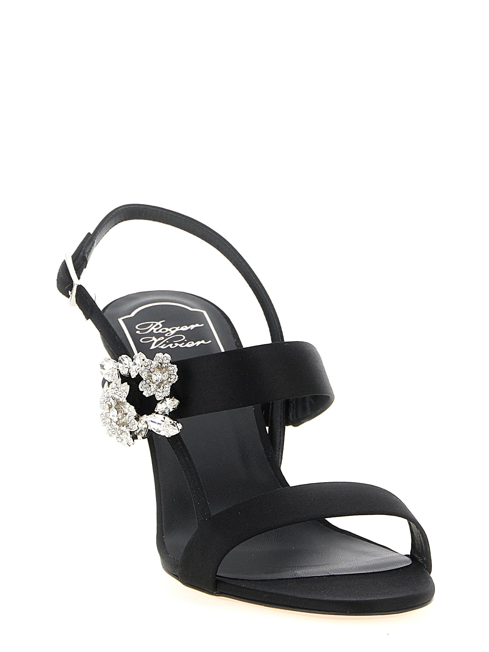Roger Vivier Black Viscose Silk Stiletto Heel Sandals