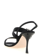 Roger Vivier Black Viscose Silk Stiletto Heel Sandals