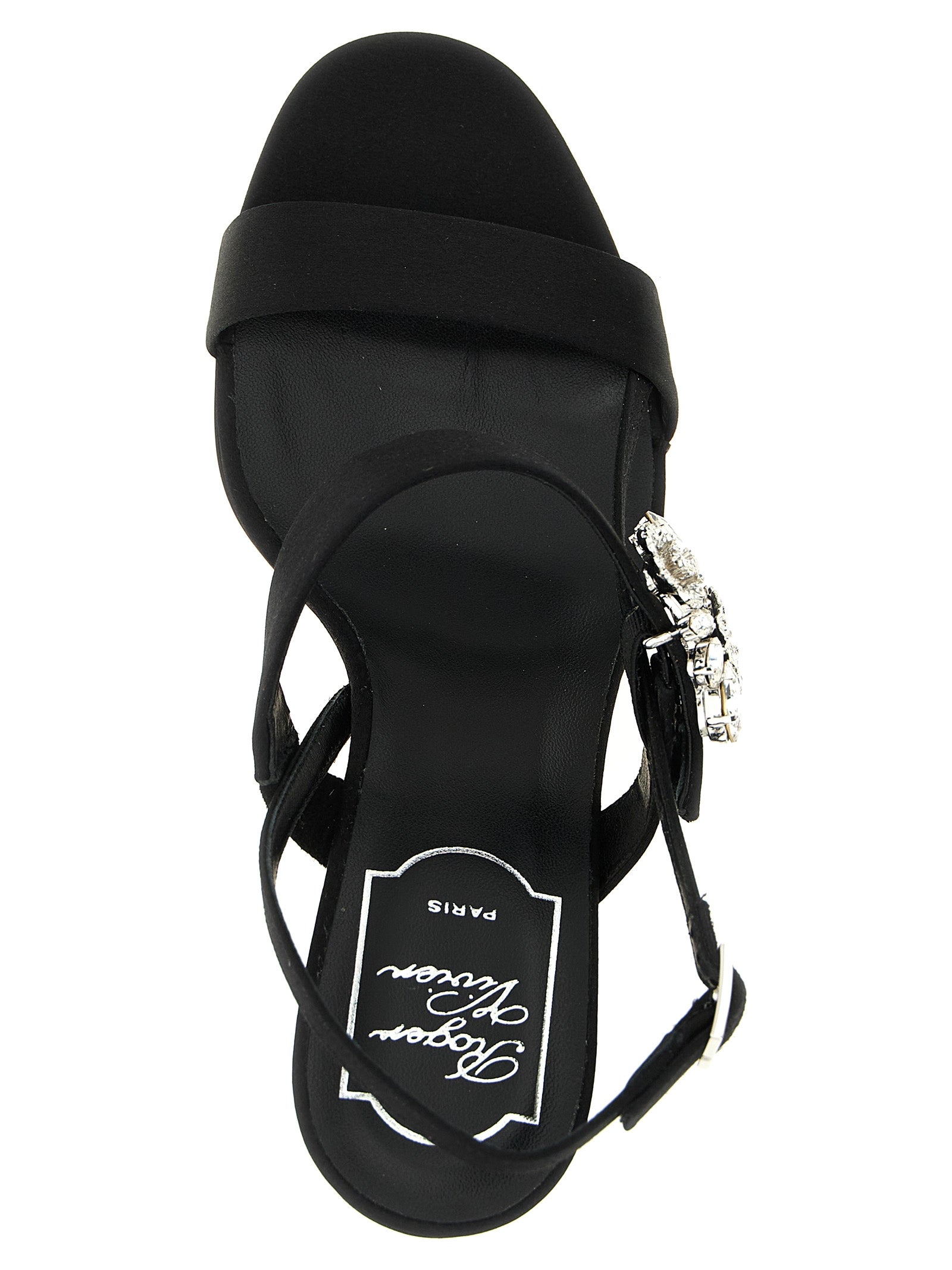 Roger Vivier Black Viscose Silk Stiletto Heel Sandals