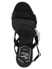 Roger Vivier Black Viscose Silk Stiletto Heel Sandals
