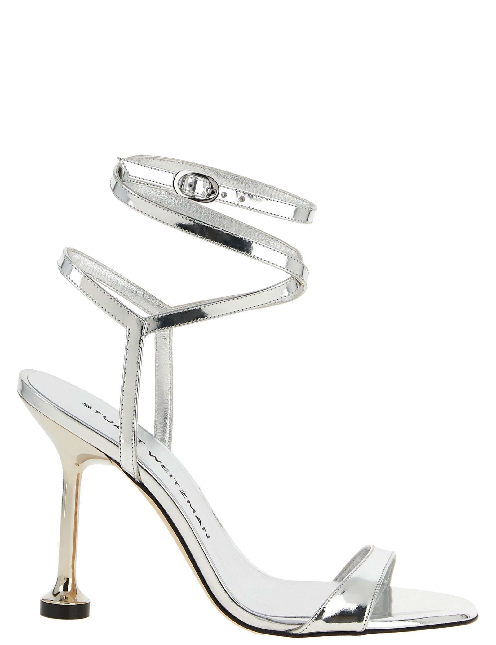 Stuart Weitzman Silver Polyethylene Stiletto Heel Sandals