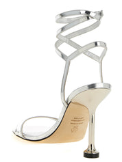Stuart Weitzman Silver Polyethylene Stiletto Heel Sandals