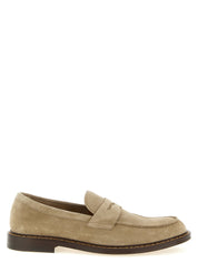 Doucal's Beige Calfskin Slip-On Loafers