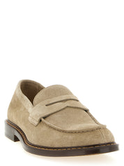 Doucal's Beige Calfskin Slip-On Loafers