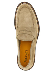 Doucal's Beige Calfskin Slip-On Loafers