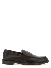 Doucal's Brown Calfskin Slip-On Loafers