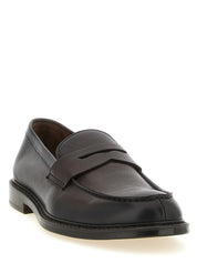 Doucal's Brown Calfskin Slip-On Loafers