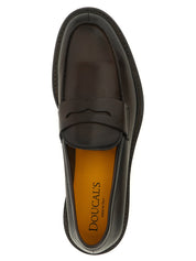 Doucal's Brown Calfskin Slip-On Loafers