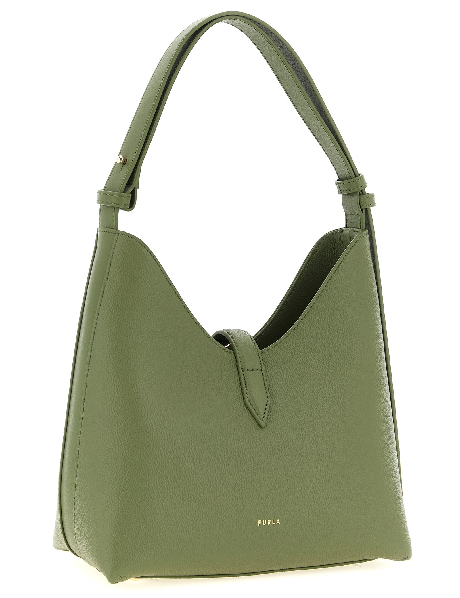 Furla Green Calfskin Shoulder Bag