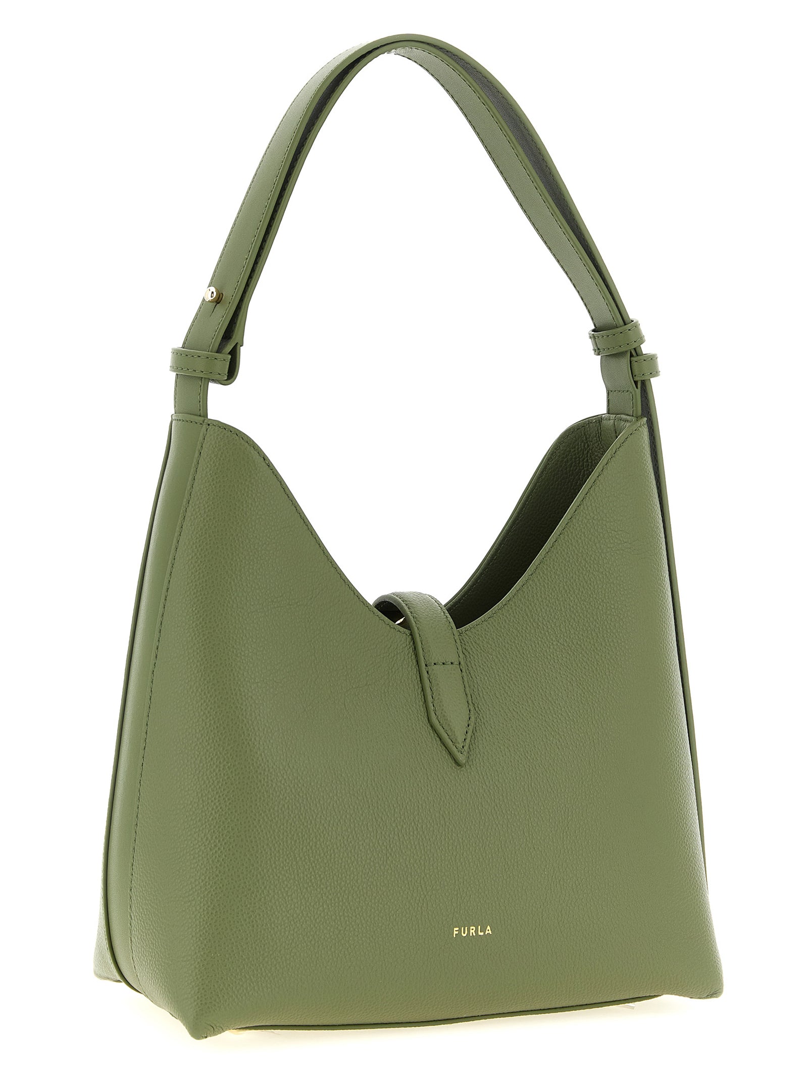 Furla Green Calfskin Shoulder Bag