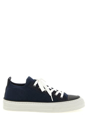 Brunello Cucinelli Blue Cotton Low Top Sneakers