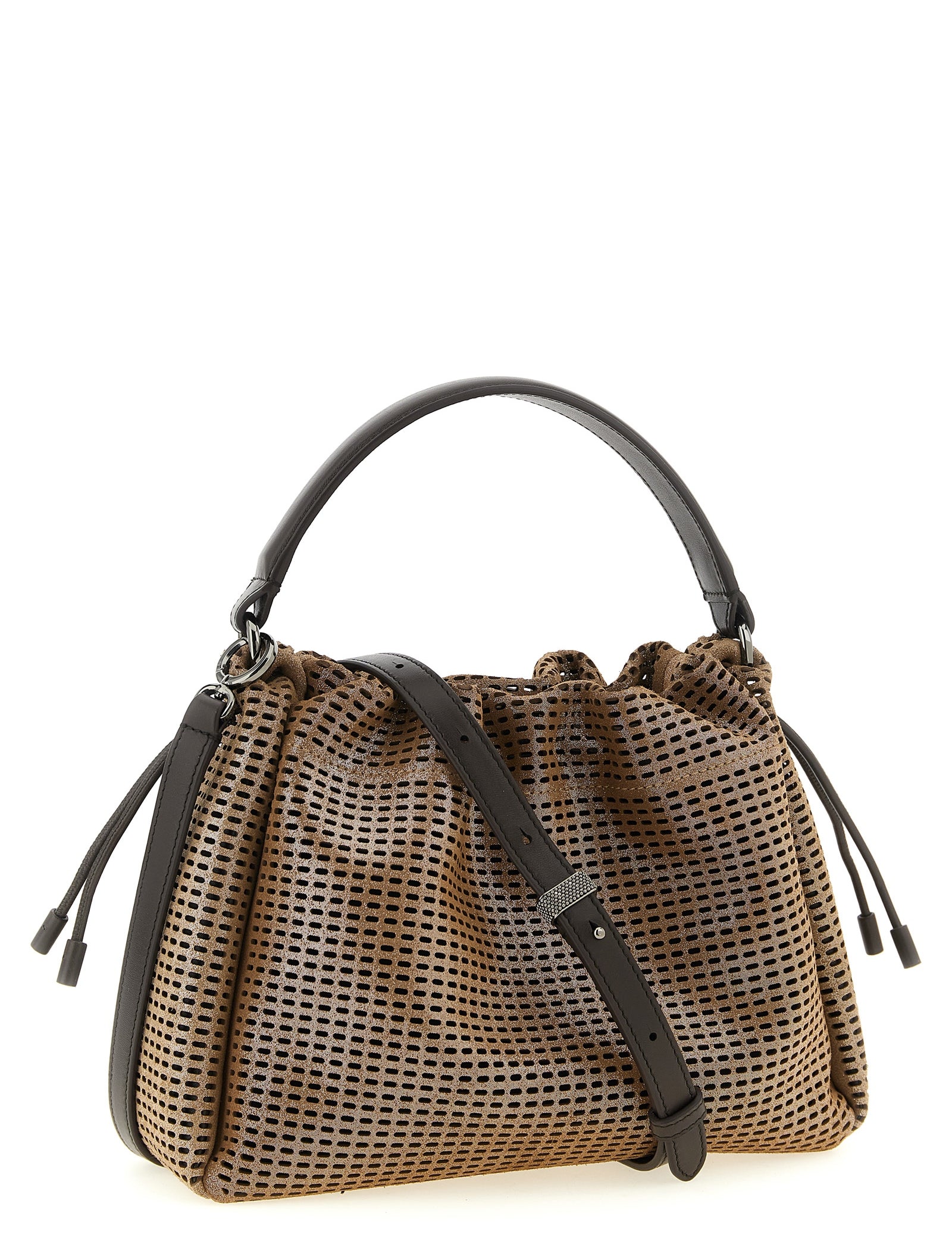 Brunello Cucinelli Brown Calfskin Bucket Mellow Handbag