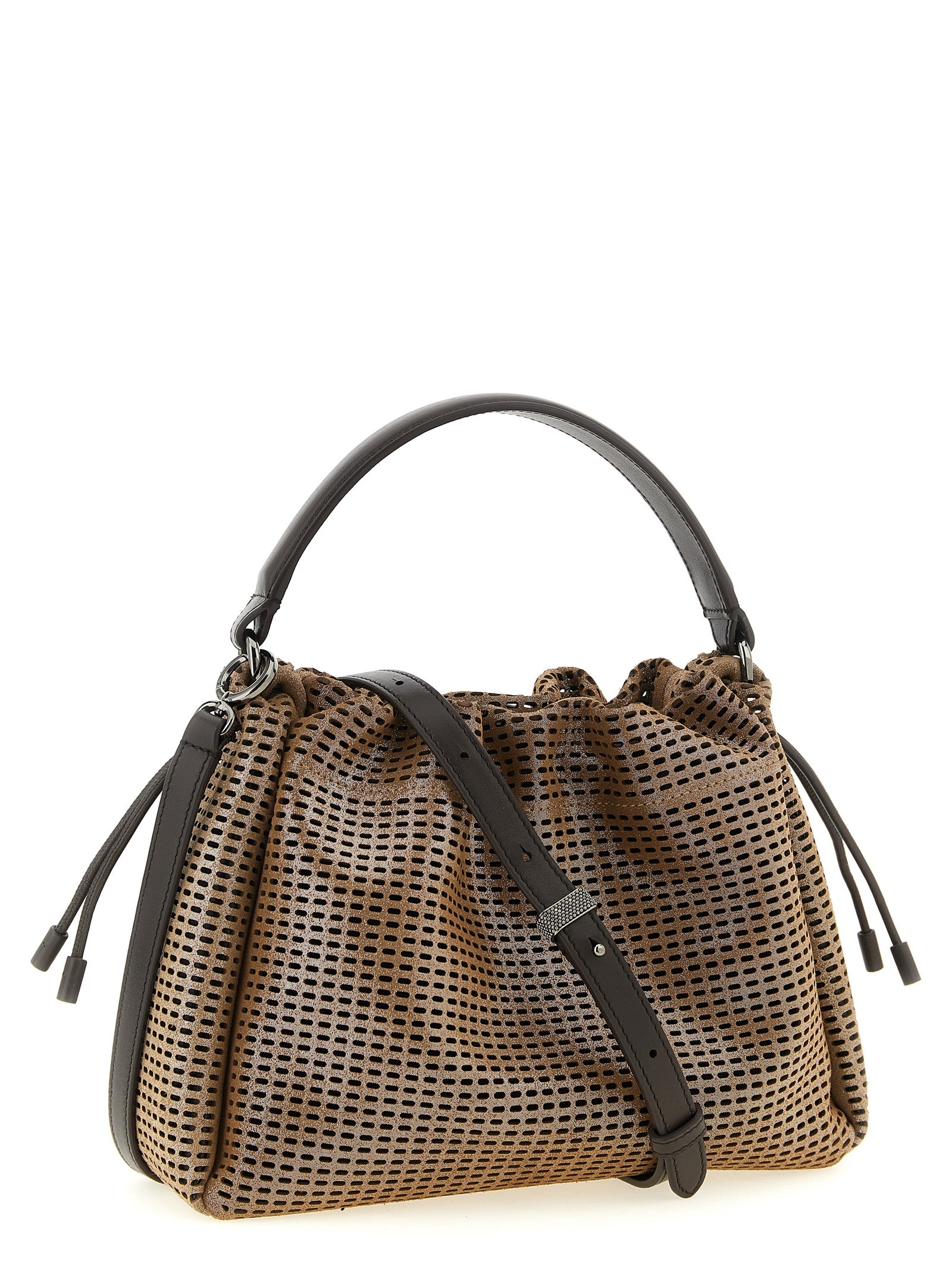 Brunello Cucinelli Brown Calfskin Bucket Mellow Handbag