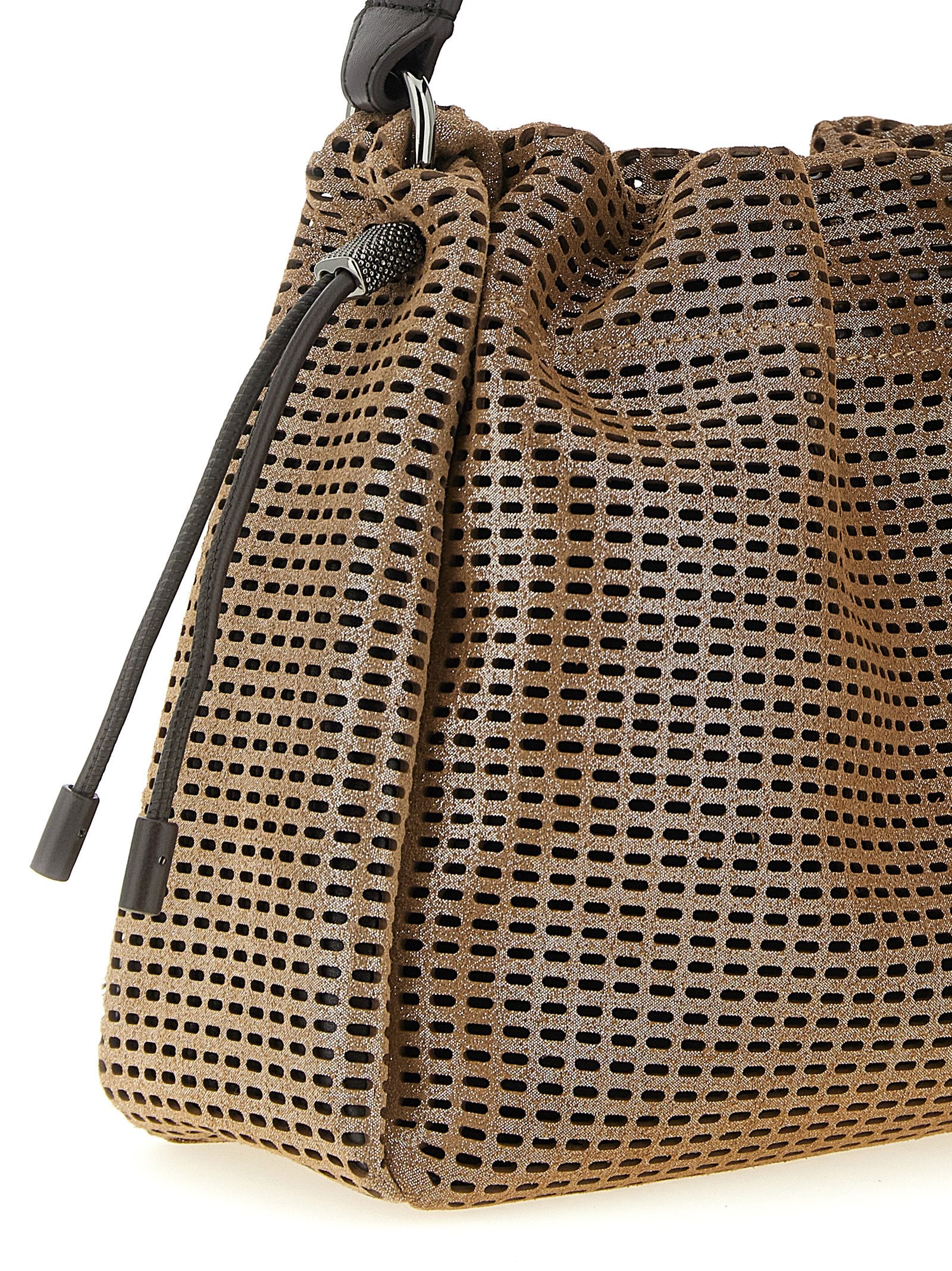 Brunello Cucinelli Brown Calfskin Bucket Mellow Handbag