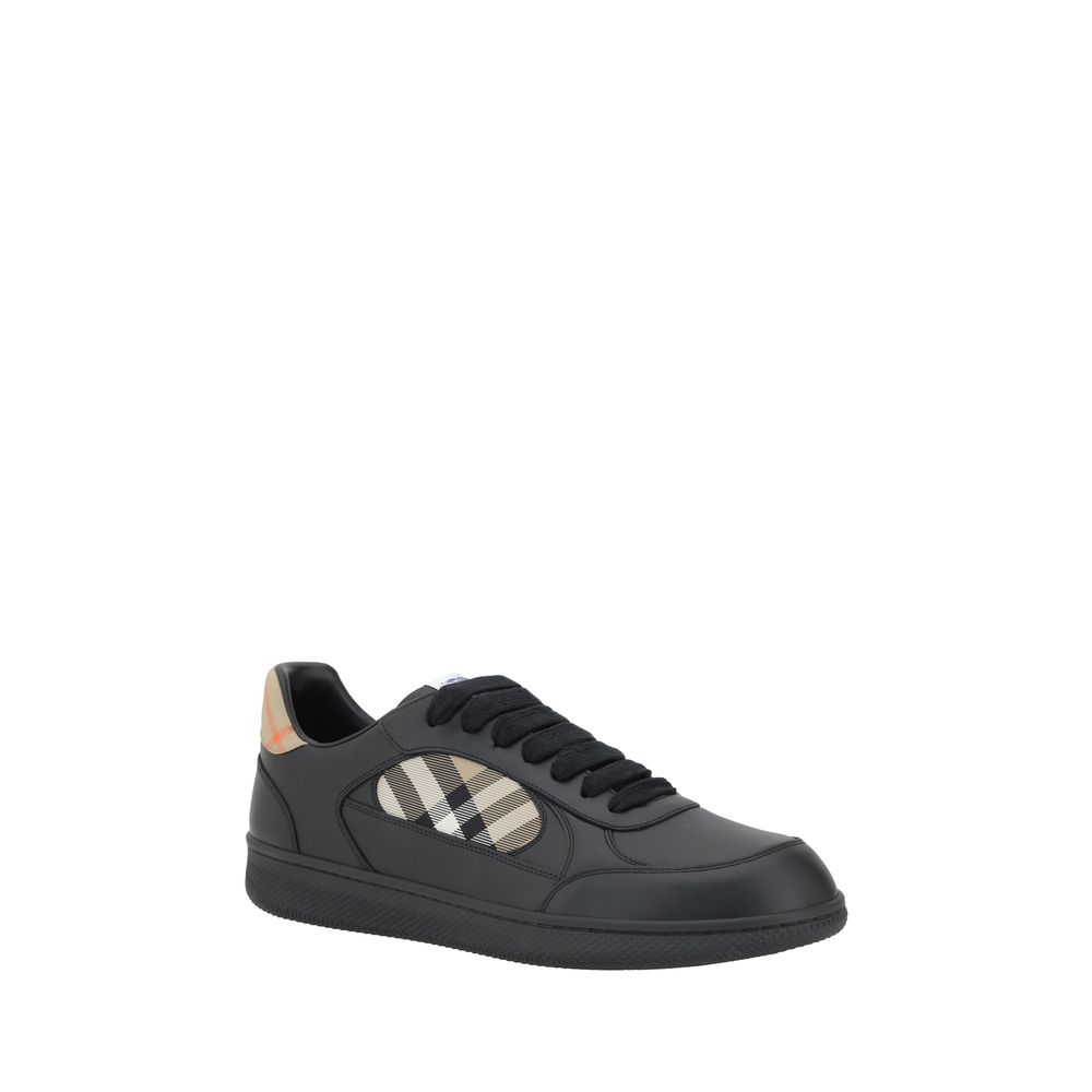 Burberry Black Calf Leather Low Top Sneakers