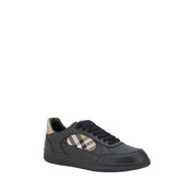 Burberry Black Calf Leather Low Top Sneakers