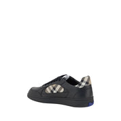 Burberry Black Calf Leather Low Top Sneakers