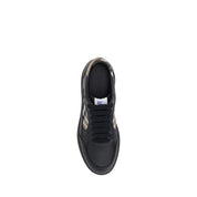 Burberry Black Calf Leather Low Top Sneakers