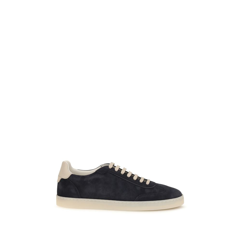 Brunello Cucinelli Brown Calf Leather Low Top Sneakers