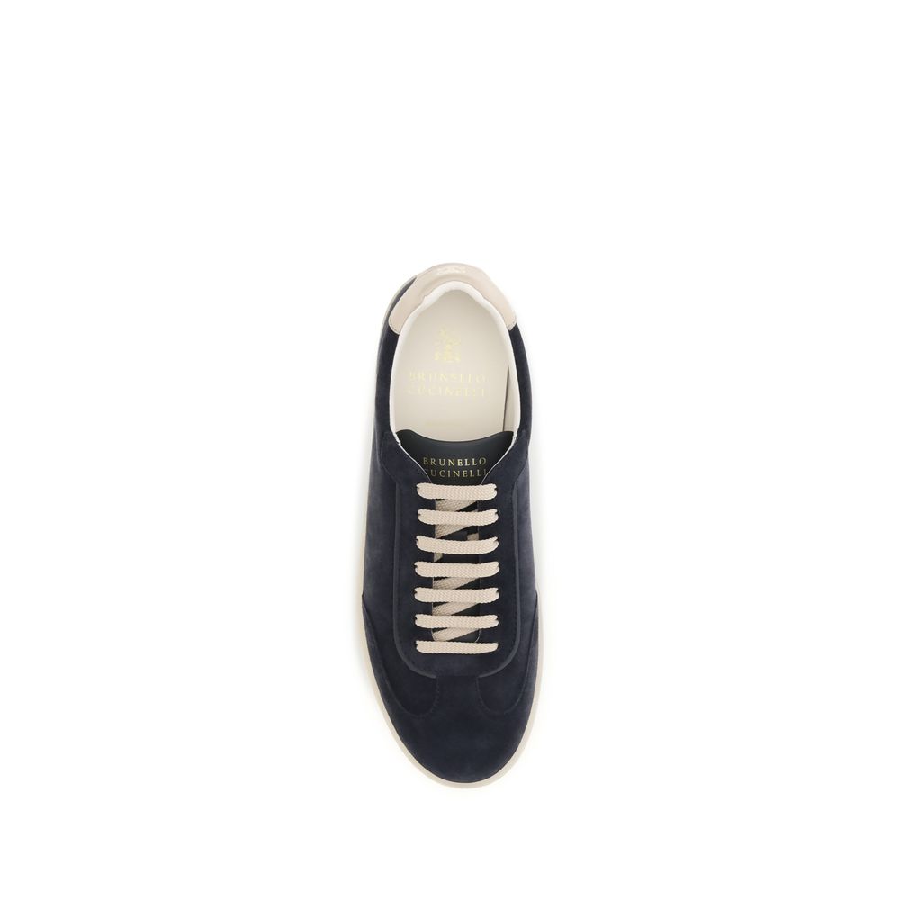 Brunello Cucinelli Brown Calf Leather Low Top Sneakers