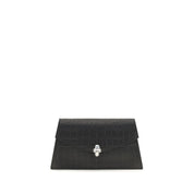 Alexander McQueen Black Calf Leather Mini Skull Clutch