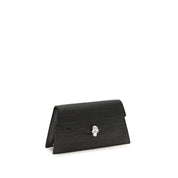 Alexander McQueen Black Calf Leather Mini Skull Clutch