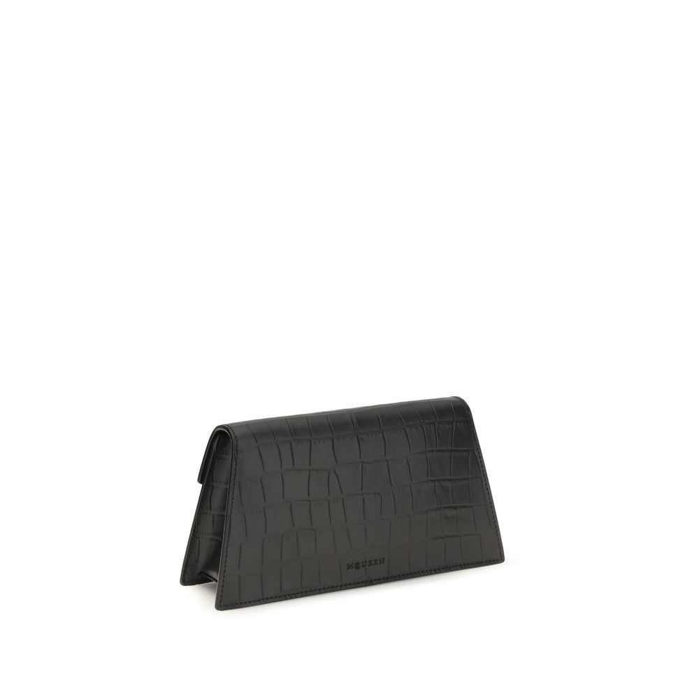 Alexander McQueen Black Calf Leather Mini Skull Clutch
