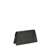 Alexander McQueen Black Calf Leather Mini Skull Clutch