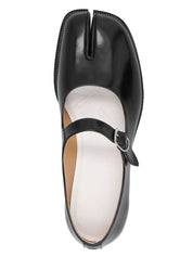 Maison Margiela Black Leather Ballet Flats