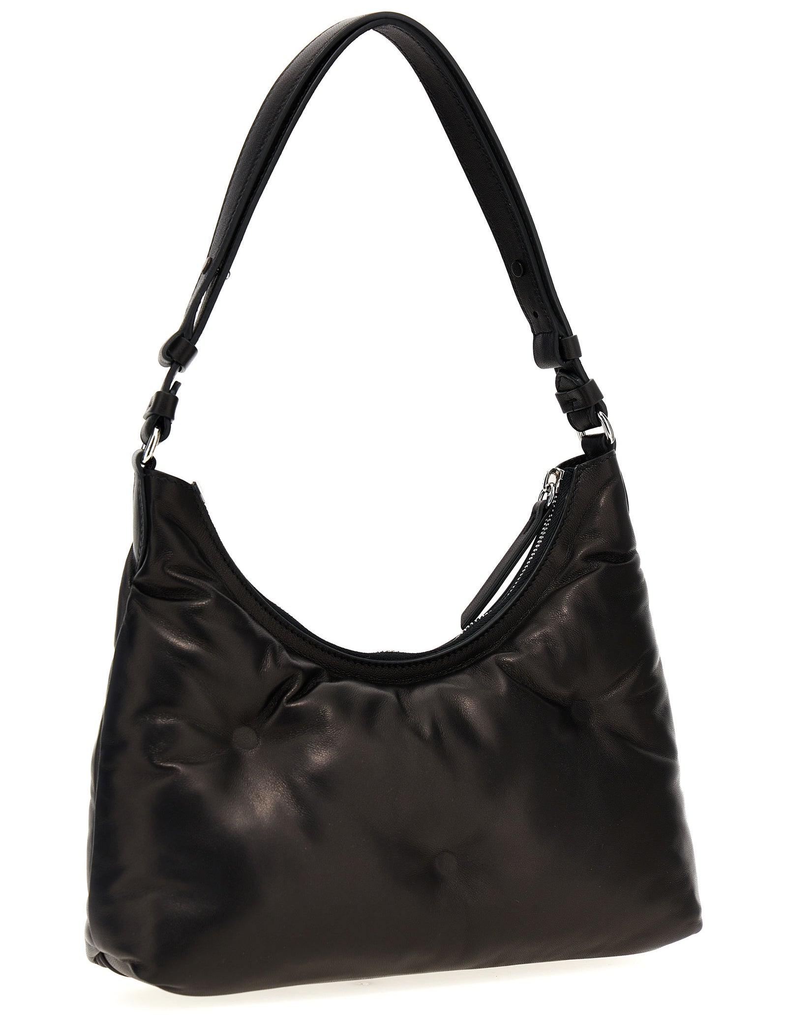 Maison Margiela Black Lamb Leather Hobo Small Shoulder Bag