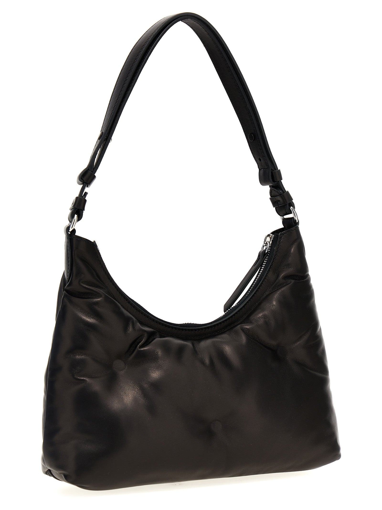 Maison Margiela Black Lamb Leather Hobo Small Shoulder Bag