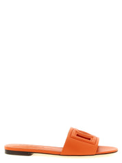 Dolce & Gabbana Orange Calfskin Slides