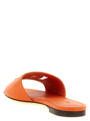 Dolce & Gabbana Orange Calfskin Slides