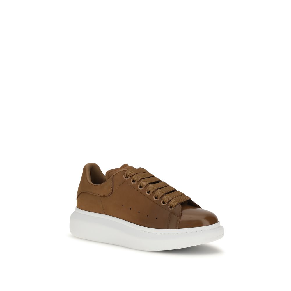 Alexander McQueen Brown Calf Leather Chunky Sneakers
