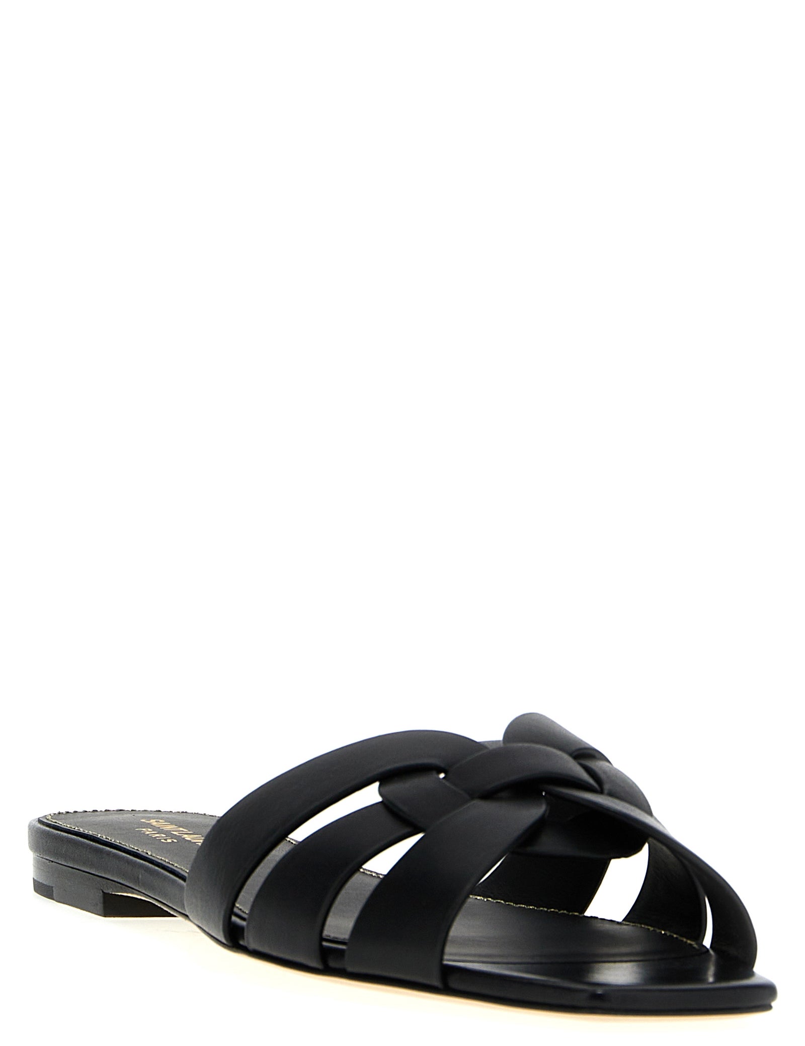 Saint Laurent Black Calfskin Slides