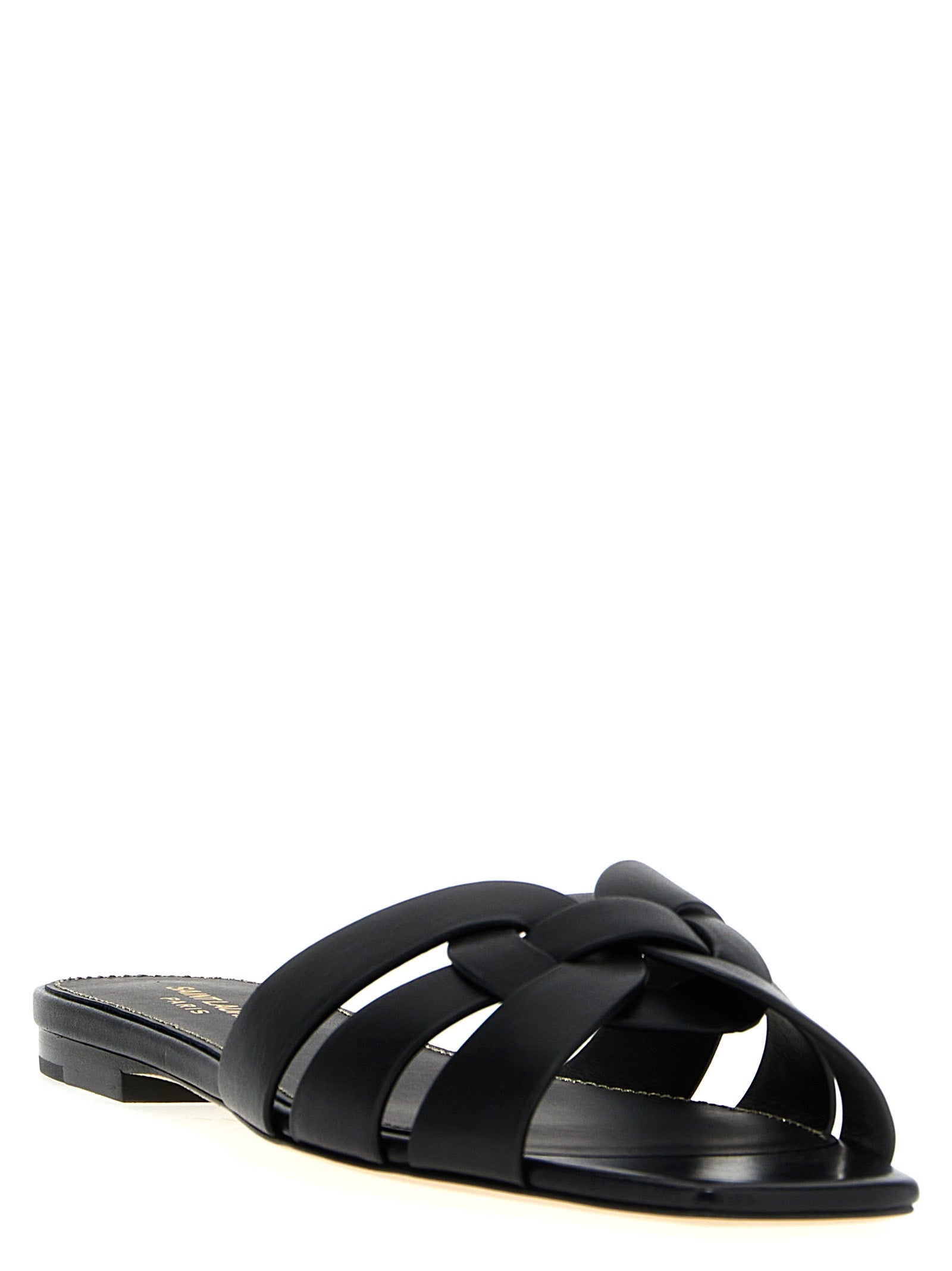 Saint Laurent Black Calfskin Slides