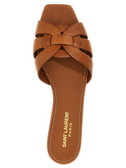 Saint Laurent Brown Calfskin Slides