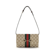 Gucci Brown Fabric Wallet with Shoulder Strap