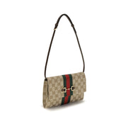 Gucci Brown Fabric Wallet with Shoulder Strap