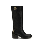 Chloé Black Calf Leather Knee-High Boots